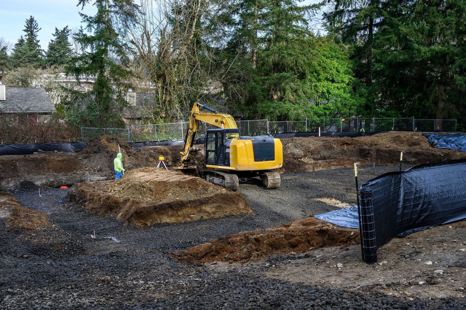 Early-stage ground-up commercial site work